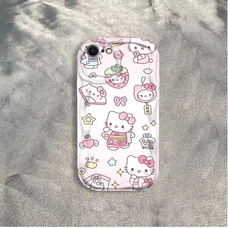 Ốp Silicon Hoạt Hình Cho iPhone 6 6S 6 Plus 6S Plus 7 8 Plus SE 2020 Vỏ Điện Thoại Mềm 3D TPU Kitty Girl Sinh Viên Ốp Lưng Chống Sốc