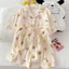 Bộ Đồ Ngủ Cardigan Nữ Mùa Hè Năm 2025 Quần Short Ngắn Tay Thoải Mái Dễ Thương Ngọt Ngào Bông Mây