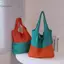 BeautifulHomeA Color-blo Chắp vá Túi mua sắm có thể gập lại Thân thiện với môi trường Dung tích lớn Túi đeo vai chống nước cầm tay VN