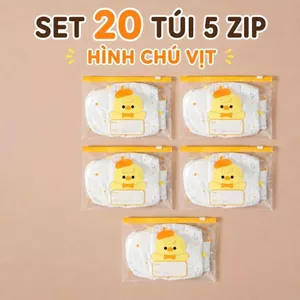 Set 20 túi zip hình vịt dễ thương đựng đồ đa năng