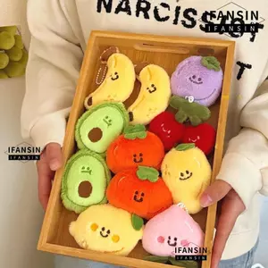 IFANSIN Ba Lô Charm, Xoài Đào Chuối Hoạt Hình Trái Cây Sang Trọng Búp Bê Móc Khóa, Bơ Chanh Anh Đào Dễ Thương Nhồi Bông Mặt Dây Chuyền Quà Tặng Sinh Nhật