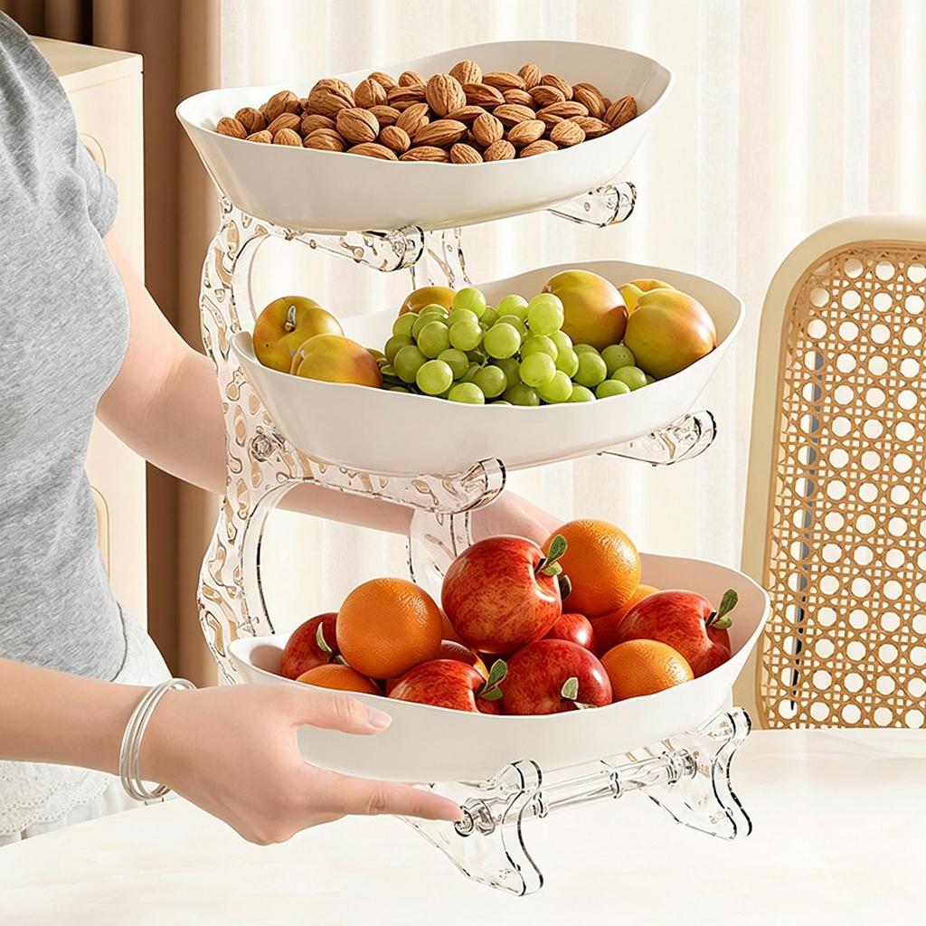 Giỏ Trái Cây 3 Tầng Cho Quầy 3 Tầng Lớn Hình Bầu Dục Nhà Bếp Quầy Đựng Trái Cây Cho Nông Dân shopidaevn