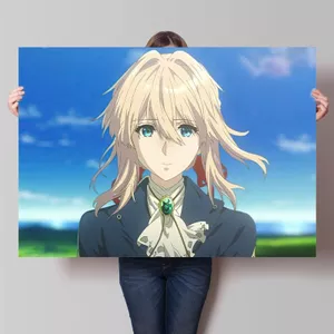Violet Evergarden Anime Poster Veritt Evegarden Ký túc xá hai chiều Nhãn dán tường quá khổ 6.16