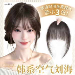 Bangs Tóc Giả Nữ Mảnh Top Air Bangs Tự Nhiên Trán Pháp Giả Nổ Ánh Sáng Mỏng Liền Mạch Phong Cách Tất Cả Nổ
