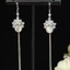 Hợp Kim Đồng Zircon Bông Tai Huayi] Niche Feel Flower Dài Opal Tua Rua Bông Tai Nhẹ Sang Trọng Móc Tai TQLI