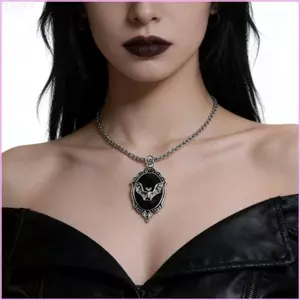 Cinnam Gothic Blooducker Bát Mặt Dây Chuyền Vòng Cổ Trang Sức Có Đá Quý Cho Nữ Và Nam