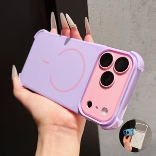 Ốp Điện Thoại Chống Rơi Bốn Góc Chặn Màu Dopamine Thích Hợp Cho iPhone 11 12 13 14 15 16 17 Pro Max TPU Silicon Mềm Ốp Lưng