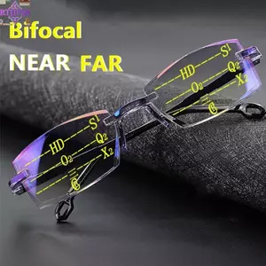 RTJIFSS 4 Cặp Kính Đọc Sách, Cường Độ Hình Chữ Nhật: Kính Chặn Ánh Sáng Xanh 1.0 ~ 4.0x, Retro Đen + Xanh-cut Bifocal PC Chống Mắt Kính Đọc Sách