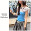 Milyfashion Gợi Cảm Chấm Bi Khâu Giả Hai Mảnh Mùa Hè Tương Phản Màu Xếp Ly Ngắn Top Bé tee Y2K DBJR