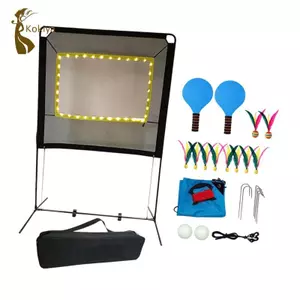 Thiết lập dễ dàng Bộ lưới cầu lông có túi lưu trữ Vợt bằng vải Polyester bền bỉ để tập luyện bãi biển công viên