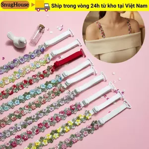 Dây đeo vai SNUGHOUSE, Dây đeo áo ngực hoa bằng vải Polyester có thể tháo rời, Thời trang Hoa ngọt ngào Chống trượt Dây đeo vai hoa có thể điều chỉnh Váy dự tiệc cưới