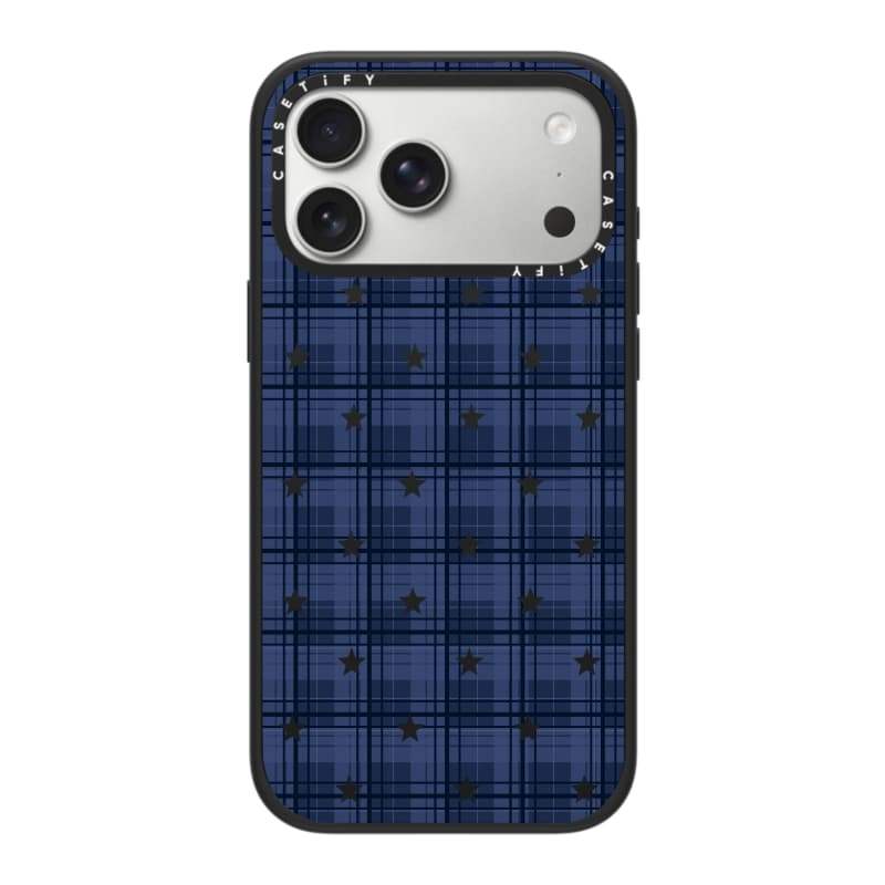 CASECASE X Blue Checker Star Case White Camera Ring Edition Matte Đen Cứng Hút Từ Tính Tác Động Dành Cho Apple IPhone 13 14 15 16 17 Pro Max Air Plus Có Hộp
