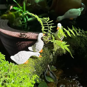 3 Chậu hoa sen thủy canh màu trắng dễ thương Tượng nhựa cổ điển Điêu khắc ngoài trời cho văn phòng tại nhà Bàn làm việc trang trí bàn làm vườn [VN]