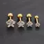 PNPIA- 316L Thép không gỉ Xoắn Xuyên Sao Bông Tai Nữ 1 Xu Hướng Zircon Lobe Rook Sụn Tai Trang Sức Phụ Kiện Cơ Thể