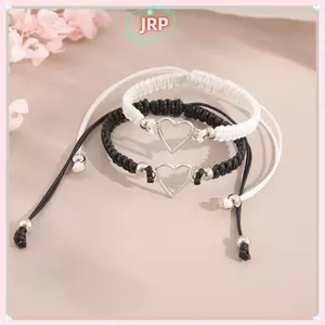 JRP Tay Thủ Công Trái Tim Tình Yêu Cặp Đôi Vòng Tay Dành Cho Người Yêu Nữ Dây Có Thể Điều Chỉnh Bạn Bè Mối Quan Hệ Phù Hợp Với Vòng Tay Trang Sức Quà Tặng JRP