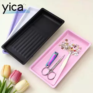 Đĩa mỹ phẩm YICA, Khay lưu trữ đa chức năng bằng thép không gỉ, Thiết kế hiển thị công cụ nhiều màu bền bỉ Tấm nghệ thuật làm móng cho tiệm làm móng
