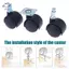 HFTOY 1 Cặp 1 Inch Bánh Xe Đa Năng Xoay Bánh Xe Con Lăn Nội Thất Ghế Văn Phòng Bánh Xe Có Phanh Cho Phụ Kiện Hành Lý ~