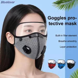 Bluelover Mới Đi Xe Đạp Mặt nạ Có Kính Lọc Mặt nạ Bụi Thể Thao Có Thể Giặt Được Khẩu Trang Có Thể Tái Sử Dụng Cho Nam Actived Carbon Lọc Mới