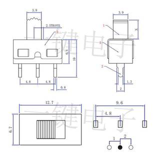 ASI SS12D10G3 10 Chiếc 2 Vị Trí 3 Pin Chuyển Đổi Công Tắc Dọc 1P2T Thẳng Cho Tạo Mẫu Thí Nghiệm Ban ONG