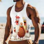 Bird 3D Tank Top Nam, Áo Vest mùa hè động vật trừu tượng ngộ nghĩnh, Áo thun thể thao đường phố cổ tròn mềm mại thoáng khí