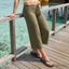 MAPLEPOET-Quần Capri dành cho nữ Gấp qua thắt lưng Quần crop top màu trơn cao cấp thấp