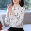 Áo sơ mi voan dài tay thường ngày dành cho nữ hoa nữ OL Work Top