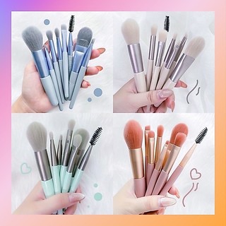 Set 8 cọ trang điểm màu pastel sợi lông mềm chất lượng cao