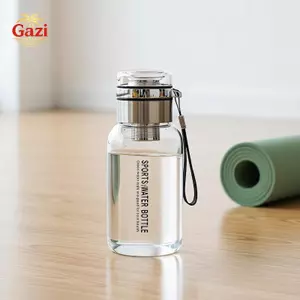 Bình nước thủy tinh cầm tay chống vỡ 750ml / 1000ml Cốc trong suốt dùng cho nước ép sữa cắm trại ngoài trời [VN]