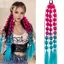 AMBU Kids Bubble Đuôi Ngựa Nối Dài, Có Dây Buộc Tóc 20 "Màu Tóc, Nhẹ Thời Trang Nữ Handmade Bện Ombre Crazy Hair Day Phụ Kiện