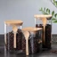 Cao Borosilicate Trong Suốt Thủy Tinh Vuông Kín Bình Bảo Quản Hộ Gia Đình Có Thìa Gỗ Chai Gia Vị Nhà Bếp Thủy Tinh Bảo Quản Bình GHGN