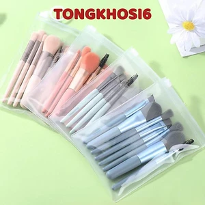 Bộ Cọ Trang Điểm 8 Cây Vintage Siêu Cute Trong Túi Zip, Set Cọ Trang Điểm Gồm 8 Cây Lông Dày Mịn Dễ Tán Phấn