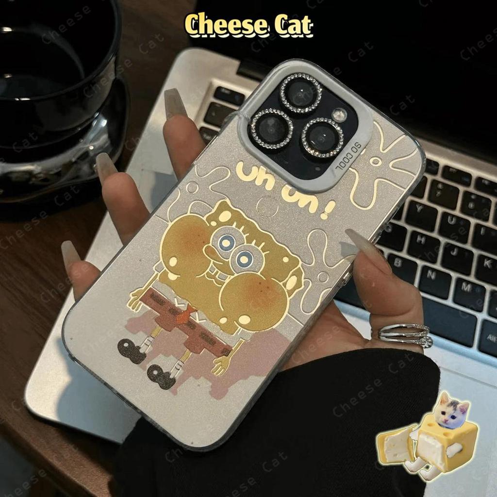 Miếng bọt biển sao biển hoạt hình dễ thương cho iPhone 13 14 15 12 11 16 17 Pro Max Xs Max XR 7 8 Plus Vỏ bảo vệ cứng