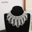 AqToCna Ngọc Trai Nhiều Lớp Nelace Dành Cho Nữ Phong Cách Bohemian Đính Hạt Ren Viền Cổ Choker Phóng Đại Ngọc Trai Trang Sức Quà Tặng AqToCna