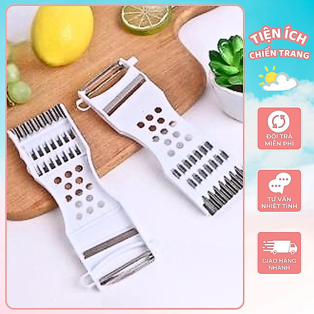 Dao nạo, dao nạo vỏ hoa quả, dao nạo rau củ đa năng lưỡi cạo sắc bén, kết hợp dao cắt sóng, thái sợi con chì