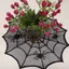 DONOVANQQ Spider Web Placemats, Thảm trải bàn bằng vải Polyester rỗng, Cách nhiệt thực tế 30cm Halloween Placemats Tiệc Halloween