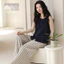 Phụ Nữ Mở Trước Áo Vest Không Tay Quần Dài Pyjama Bộ Có Tích Hợp Áo Ngực Rời Loungewear Cho Nghỉ Trong Nhà Và Thường Ngày Ngoài Trời Đi Chơi