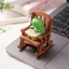 Ếch Dễ Thương Cà Phê Bập bênh Ghế Trang Trí Nhựa Mini Hình Trang Trí Bàn Làm Việc Món Quà Nhỏ Cho Văn Phòng Tại Nhà