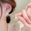 ECK Thanh Lịch Giả Ngọc Trai Zircon Bông Tai Thời Trang Đơn Giản Hình Học Bông Tai Tròn Tiệc Cưới Trang Sức Quà Tặng Cho Nữ HOT