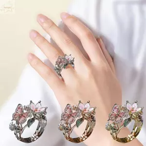 Nhẫn Bướm AWNGD, Phụ Kiện Trang Sức Thủ Công Nhẫn Vintage, Quà Tặng Không Phai Màu Trang Trí Ngón Tay