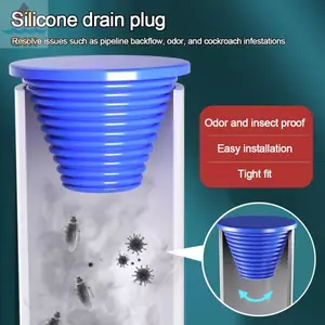 Vòng niêm phong ống thoát nước GILL, phích cắm ống nước silicon chống tắc, Hình nón bền bỉ Chống mùi Cống thoát nước sàn Phụ kiện phòng tắm