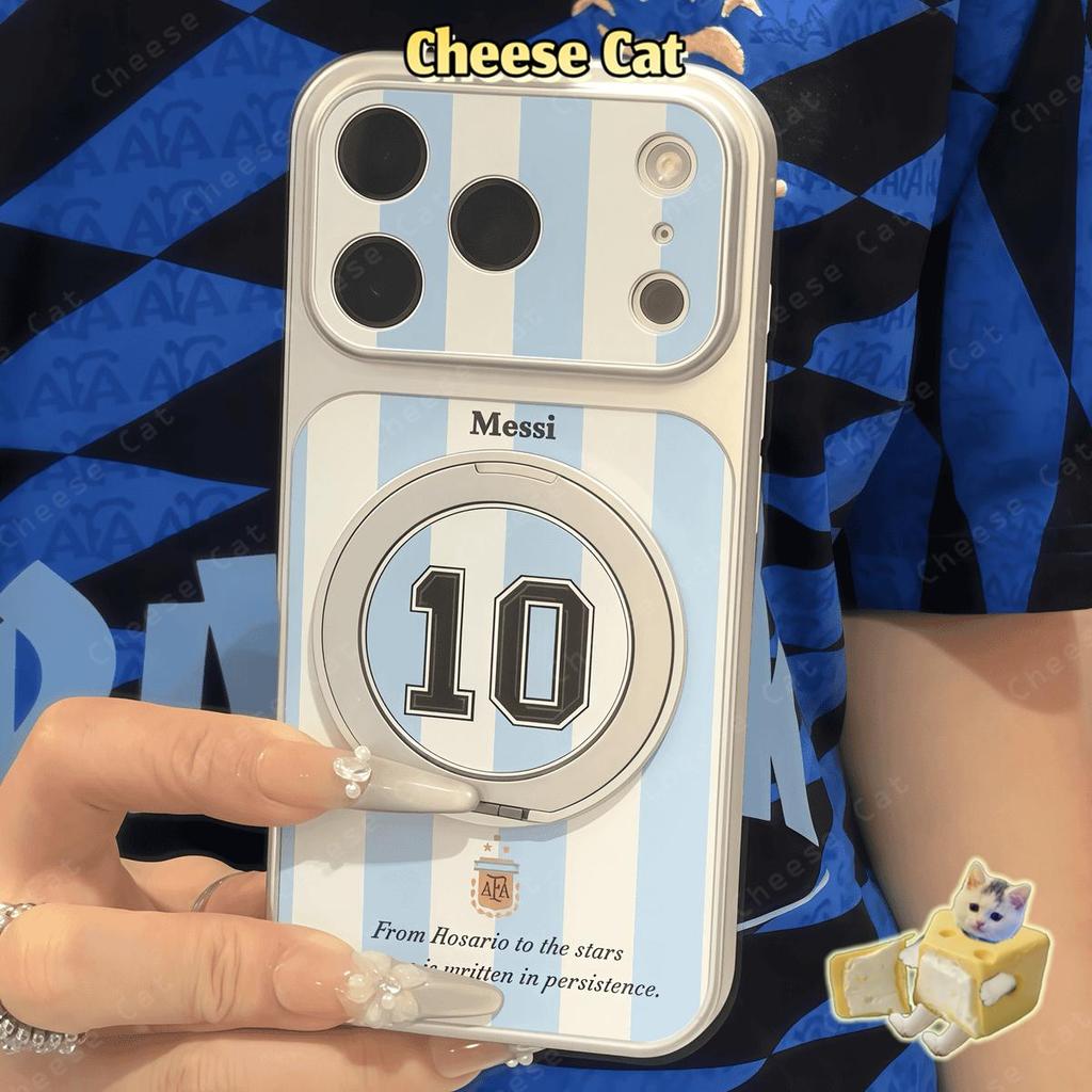 Ốp điện thoại đế kim loại xoay hình bóng đá hợp thời trang cho iPhone 13 12 11 14 15 Plus 16 17 Pro Max 17 Air