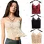 PYCOU Áo hai dây ren kiểu Pháp, Tấm lót ngực tích hợp Thiết kế lưng đẹp Áo vest lụa băng, Thiết kế không dây Chất liệu Nylon Một mảnh xây dựng dây đeo ren Áo vest phong cách cô gái nóng bỏng