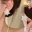 LUImo Thời Trang Pha Lê Hoa Tuyết Bông Tai Nữ Thanh Lịch Tiệc Cưới Trang Sức Phụ Kiện Quà Tặng SBS