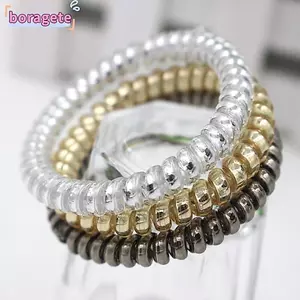 BORAGETE 10 Chiếc Băng Đô Quấn Tóc Nữ Co Giãn Băng Đô Vàng / Bạc Scrunchie