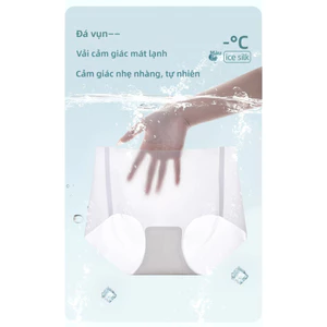 Quần lót nữ cảm ứng mát mẻ, làm bằng vải lụa khô nhanh thấm mồ hôi, lót lụa kháng khuẩn.
