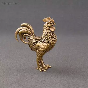 1 / 2 Đồ trang trí gà trống và gà mái bằng đồng nguyên khối Tượng nhỏ Văn phòng Đồ trang trí máy tính để bàn Trà Đồ thủ công cho thú cưng [VN]
