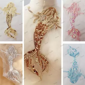 PYCOU Cá Chép Đính Hạt, Đính Hạt Polyester Cá Thêu Táo, Thời Trang Nhiều Màu Sắc Cá Chép Hình Hạt Sequin Motif Quần Áo