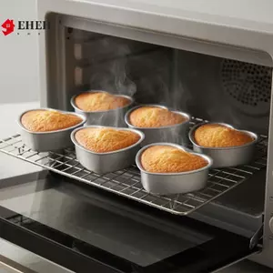 Khuôn Chảo Bánh Hình Trái Tim 3 Inch Đáy Chắc Chắn Hợp Kim Nhôm Bánh Sô Cô La Chảo Bạc Thiếc Khuôn Nướng Bánh VN