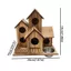 QEARY Nhà Chim Bằng Gỗ Ăn, Tổ Biệt Thự Chim Chống Thời Tiết Handmade, Phong Cách Mộc Mạc Sáng Tạo Dày Nhiều Lỗ Chim Hoang Dã Môi Trường Sống Trang Trí Sân Vườn
