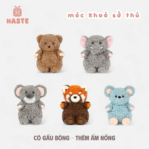 Móc Khoá Thú Nhồi Bông Animal Động Vật Sở Thú Voi Gấu Trúc Đỏ Koala Chuột Gấu Teddy Lông Xù Siêu Mềm Mịn Siêu Dễ Thương